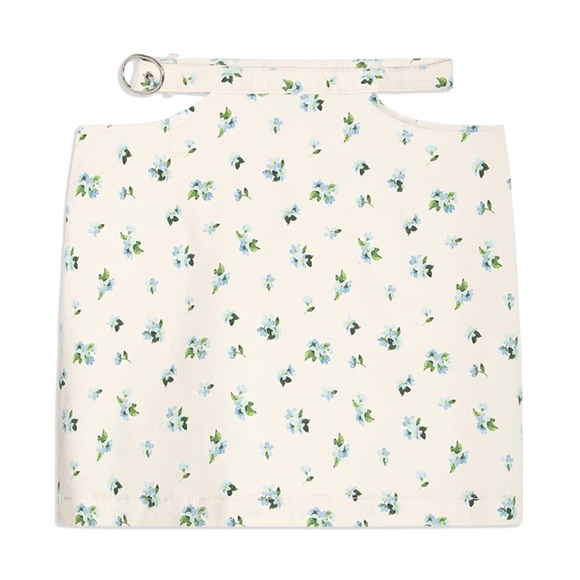 NWT WeWoreWhat Watercolor Ditsy Floral Cutout Skirt - Picture 4 of 7